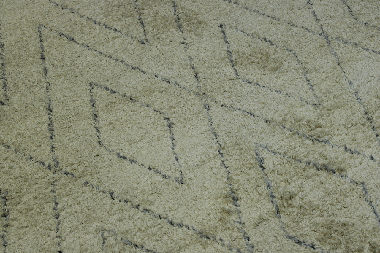 Close-up of wool pile, Purple & White rug