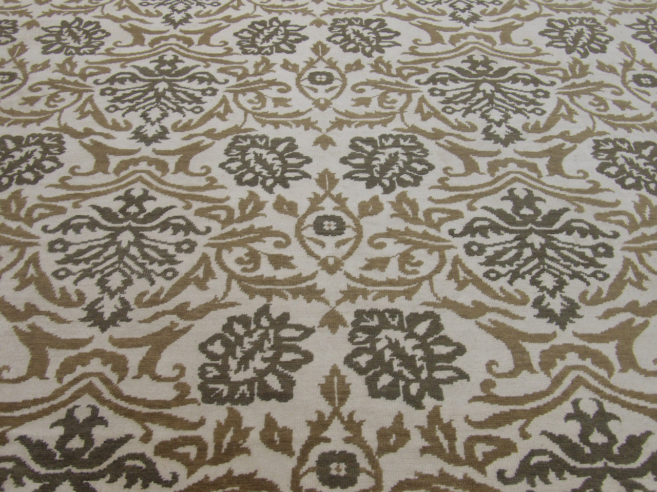 Back of Fine Transitional Silky Oushak hand-knotted rug