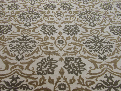 Back of Fine Transitional Silky Oushak hand-knotted rug