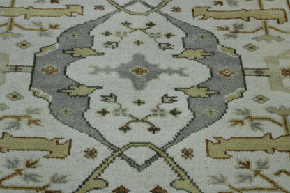 Close-up of wool pile, Gray & Beige rug