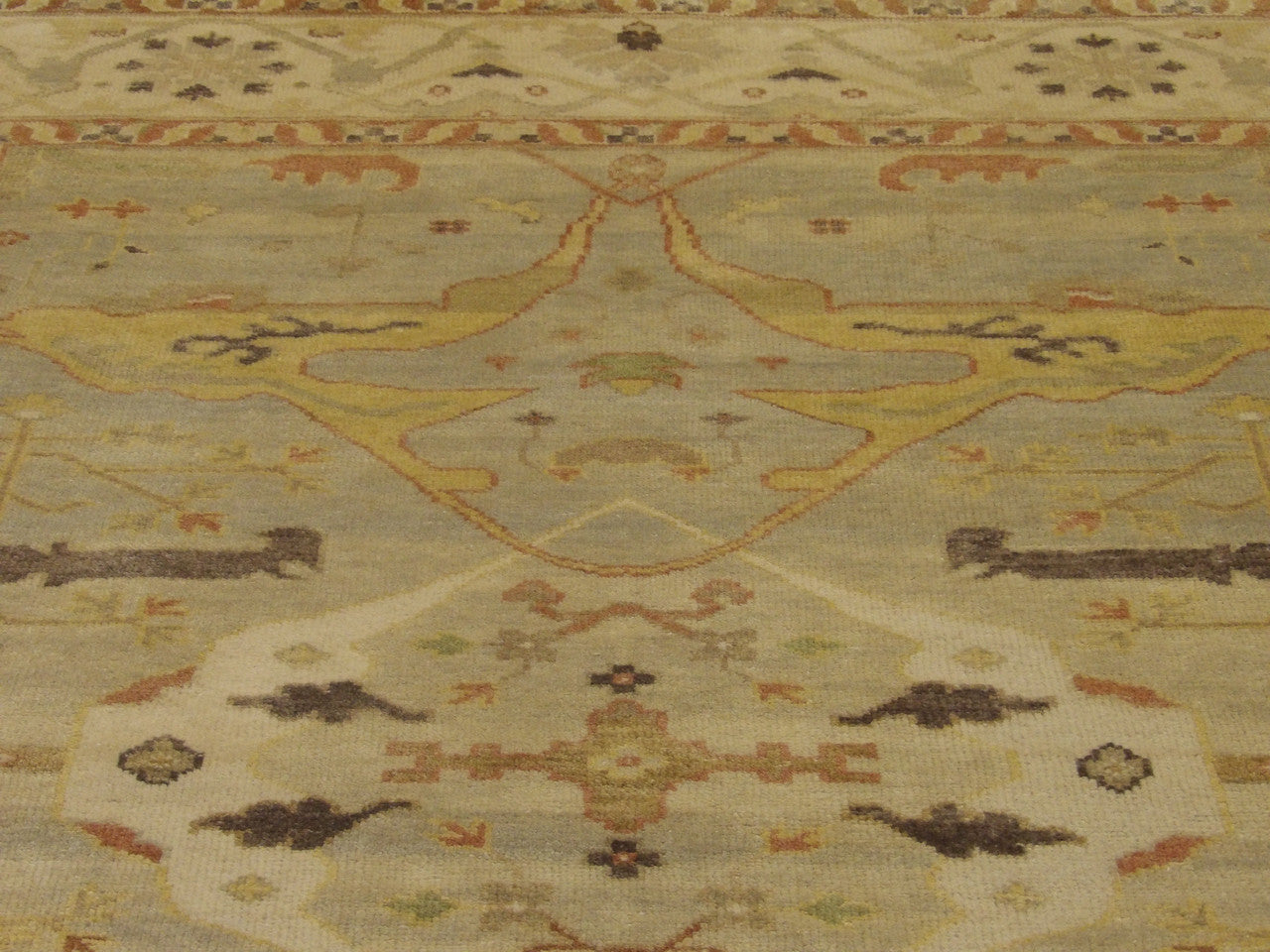 Back of Turk Oushak Wash hand-knotted rug