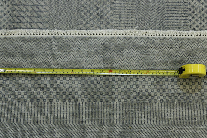 Gray 6'0" x 8'3" Modern Grass Design Hand knotted Wool/Silk Rug - Sku: W2080