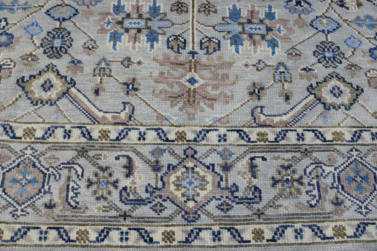 Back of Oushak Colorful Ziegler hand-knotted rug