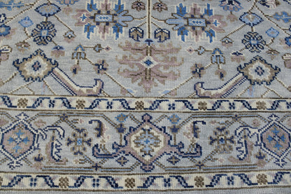 Back of Oushak Colorful Ziegler hand-knotted rug