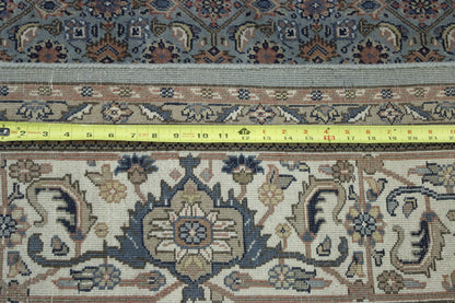 Close-up of wool pile, Blue & Beige rug
