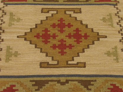 Tribal Kilim Flat Weave rug border detail