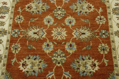 Oushak Agra Chobi rug corner detail