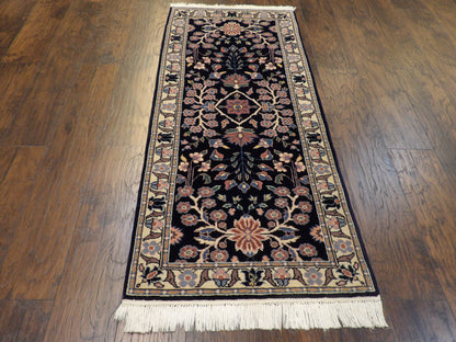 Blue & Beige Persian Farahan rug in room setting