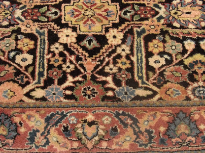 Persian Mir runner border detail, black and brown