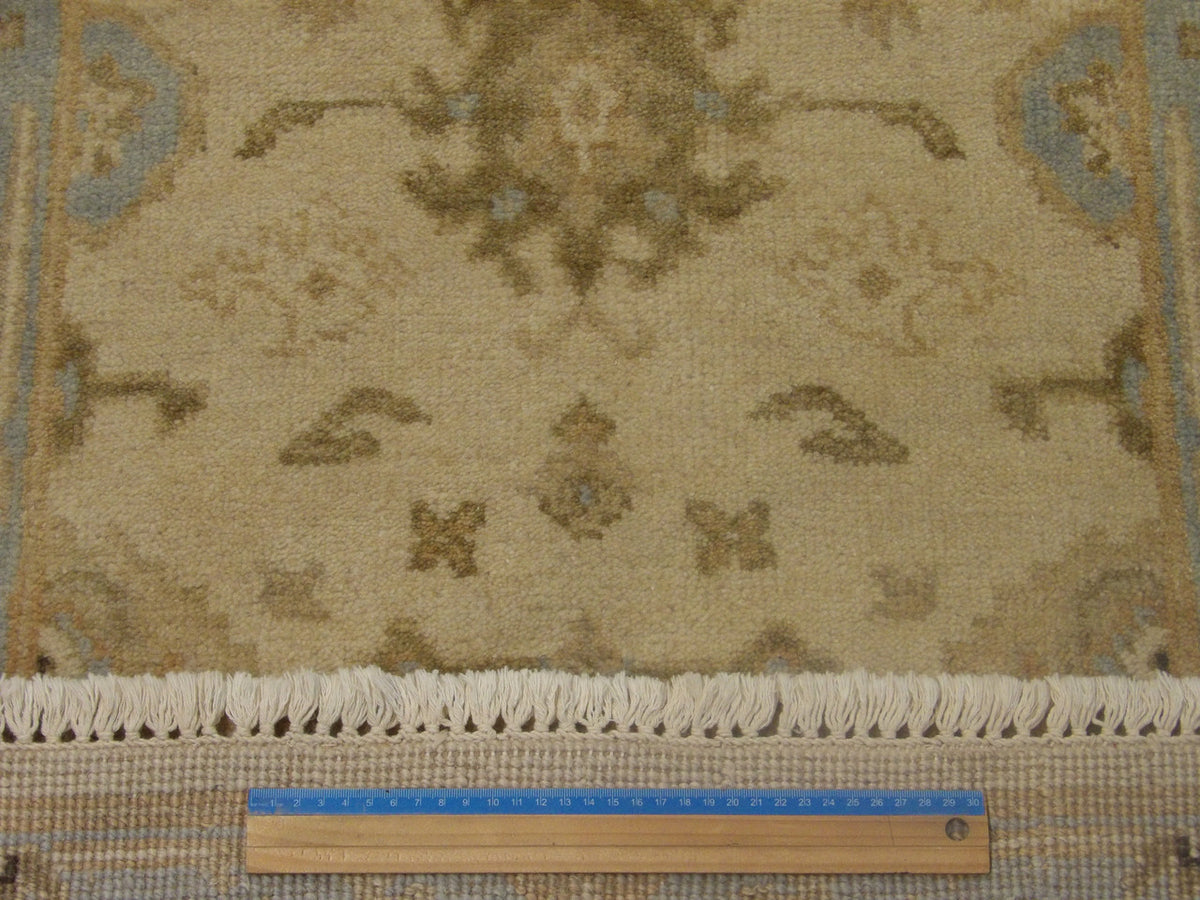 Blue & Beige Turk Oushak Stone Wash rug in room setting