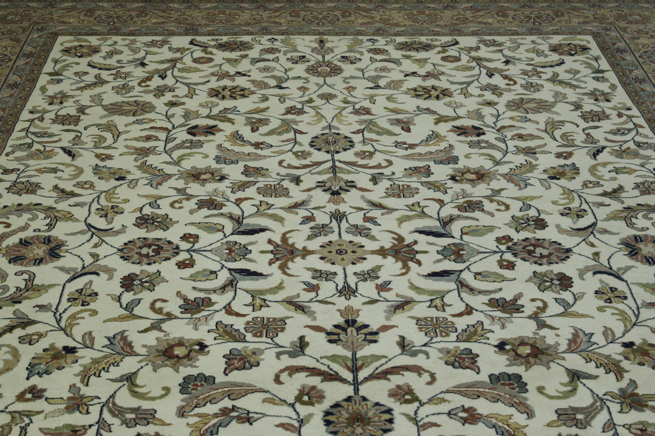 Back of Traditional Fine Herati hand-knotted rug