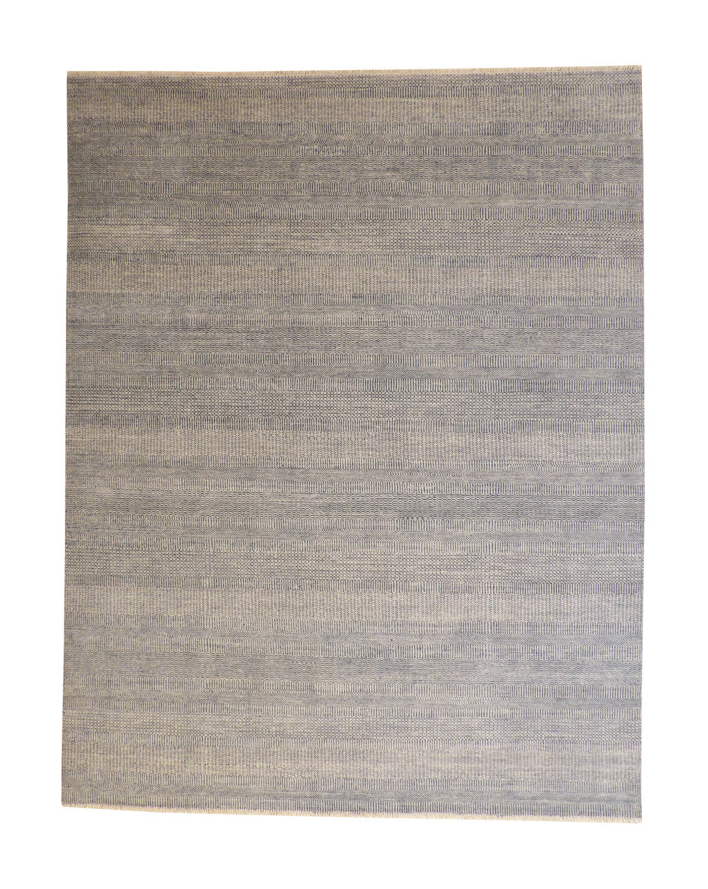 Modern Grass Design hand-knotted wool rug in Gray, full view