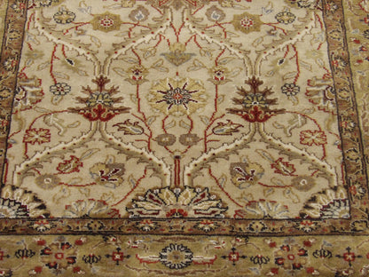 Back of hand-knotted Persian Kashan rug showing construction