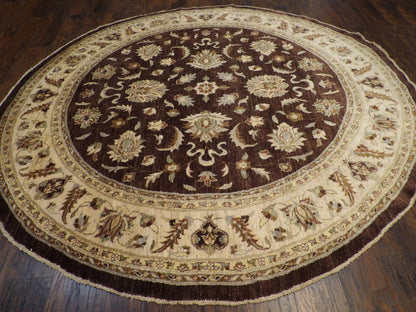 Close-up of wool pile, Brown & Beige rug