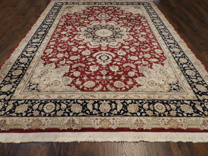 Close-up of wool pile, Blue & Red rug