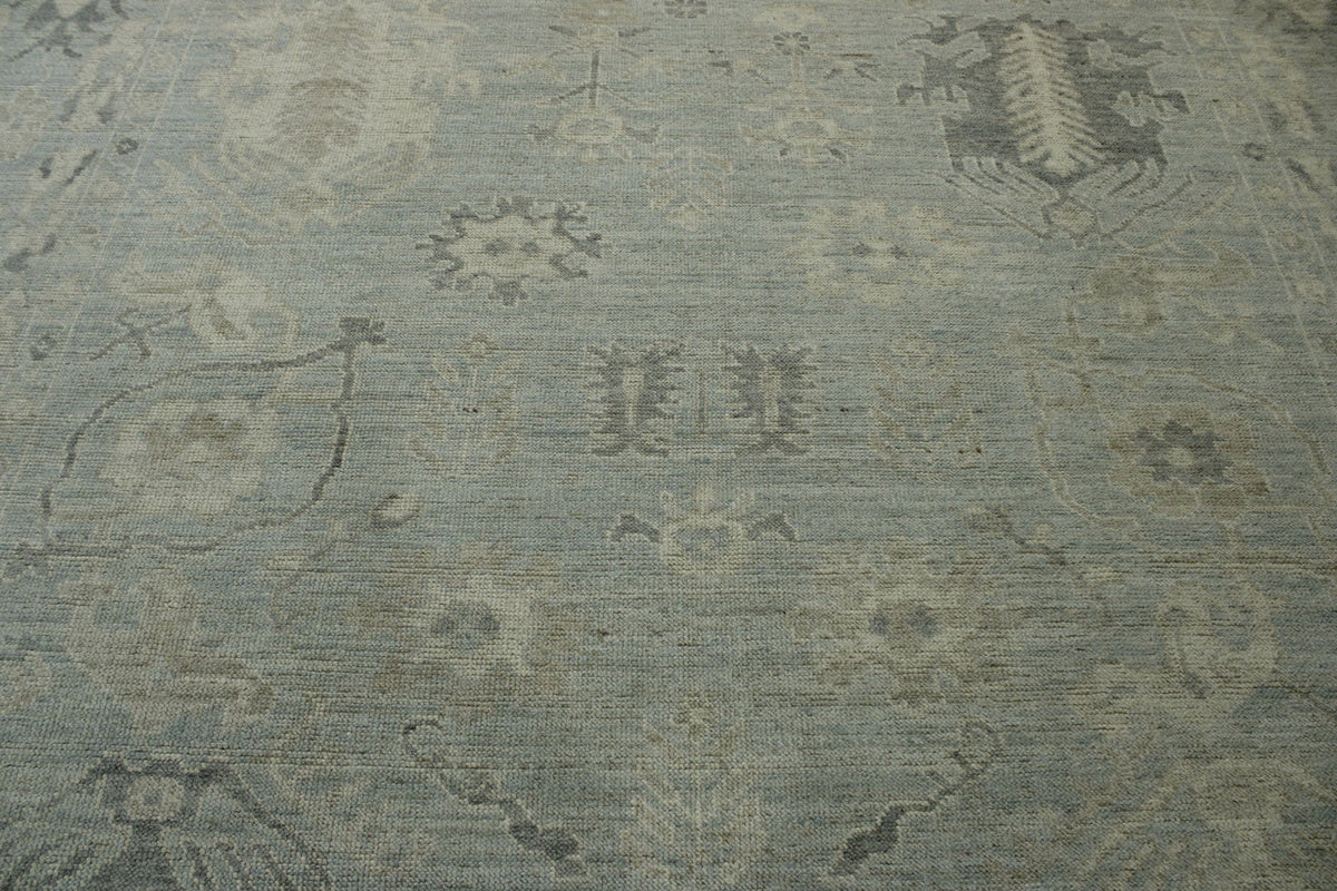 Oushak Wash Chobi rug border detail