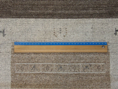 Full view of Persian Gabbeh hand-knotted wool rug