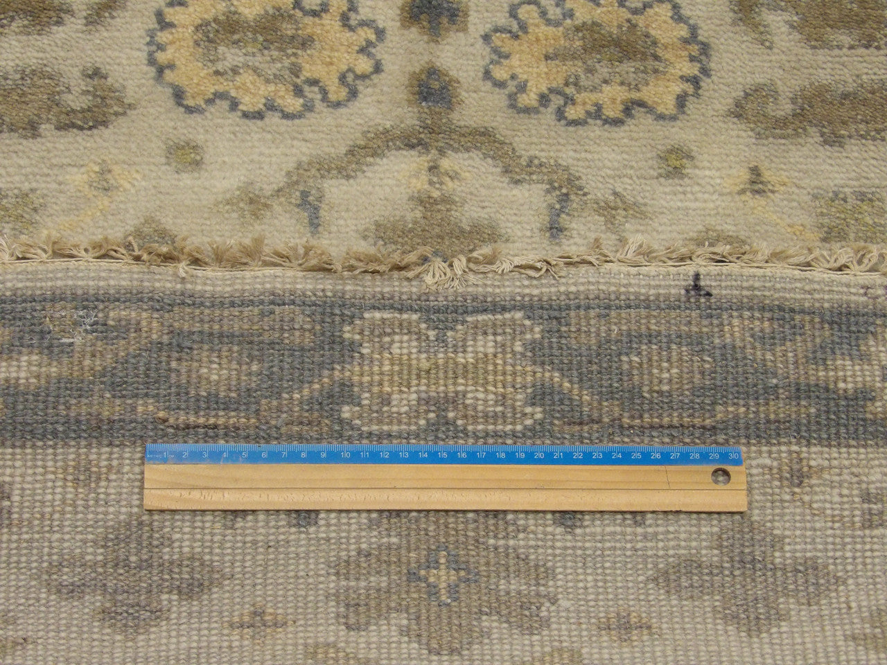 Gray & Ivory Turk Oushak Wash rug in room setting