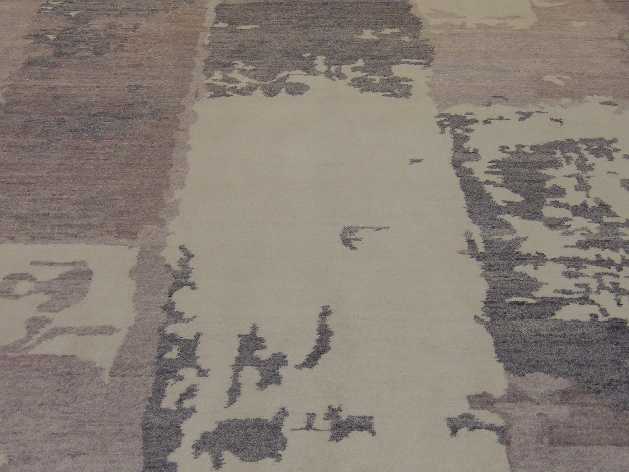 Back of Modern Bamboo Marble Design hand-knotted rug