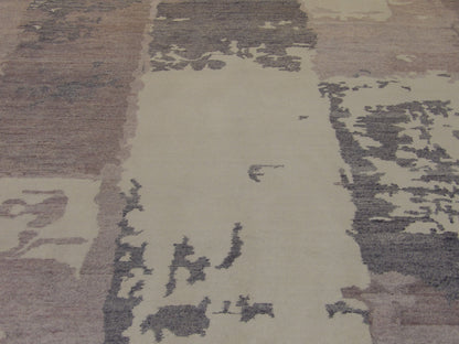 Back of Modern Bamboo Marble Design hand-knotted rug