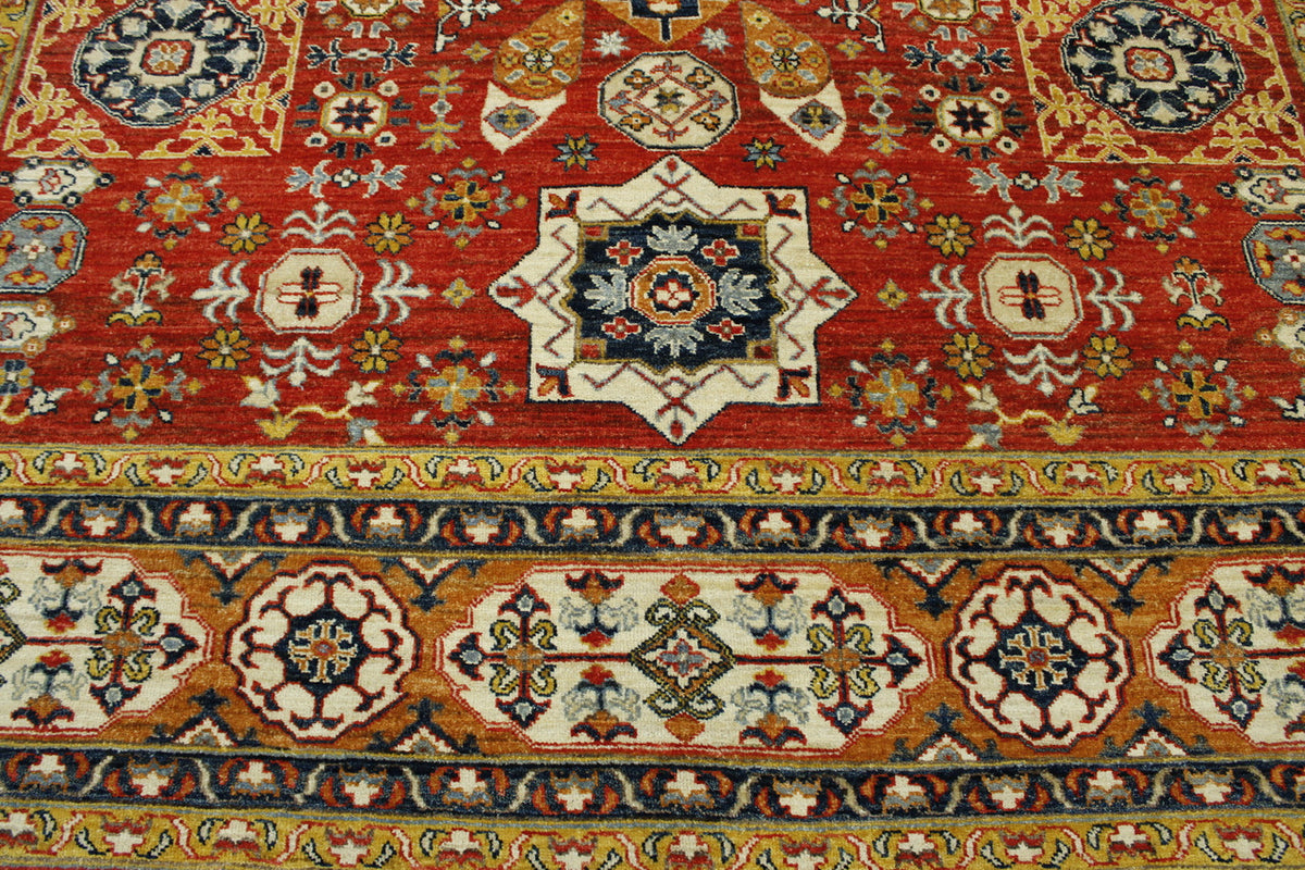 Tribal Vegetable Dye Mamluk rug border detail