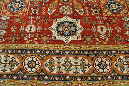 Tribal Vegetable Dye Mamluk rug border detail