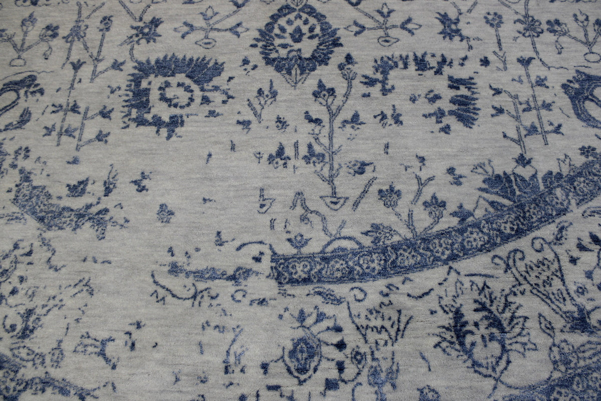 Transitional Abstract Broken Design rug corner detail