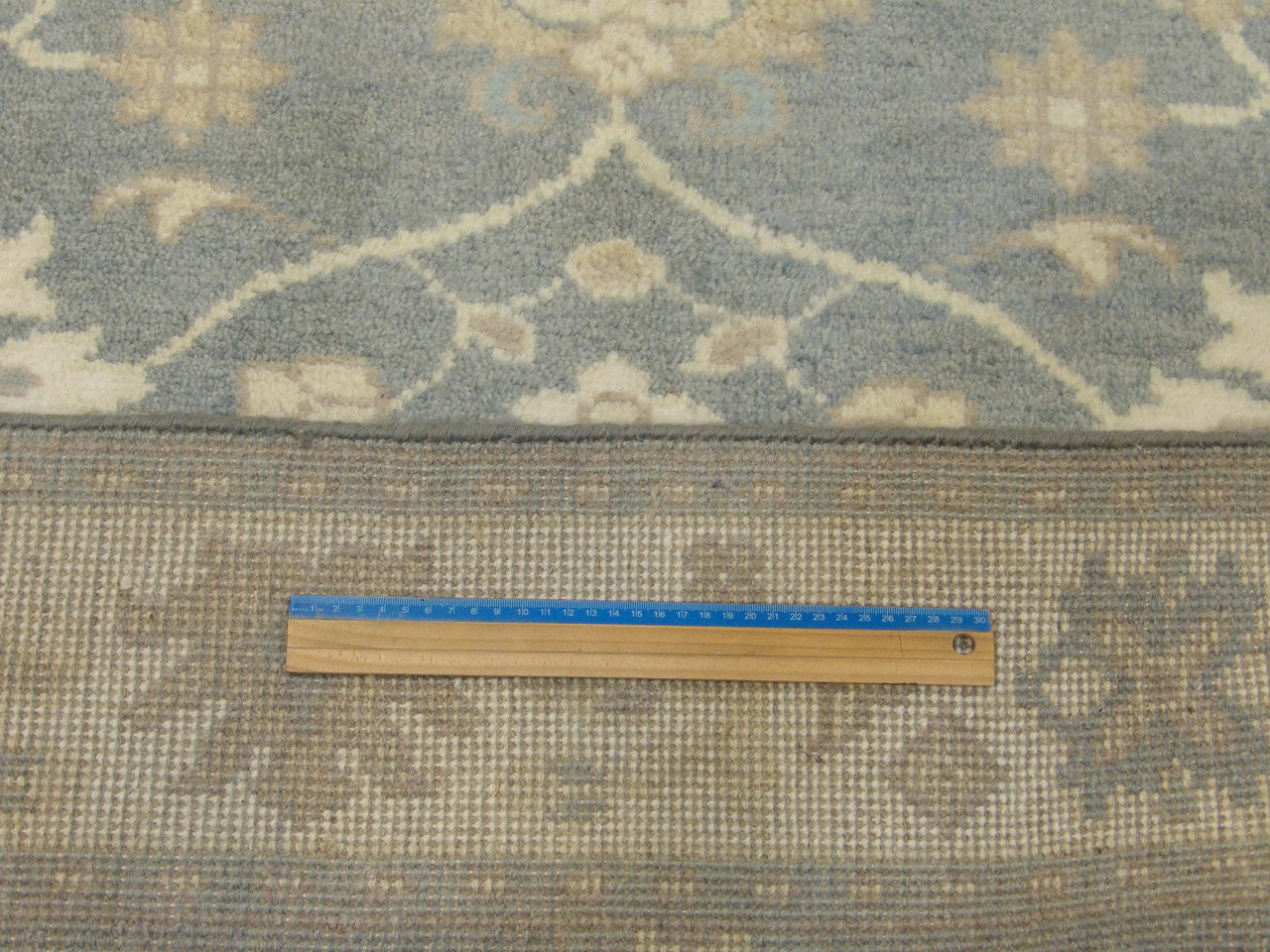 Gray & Beige Turk Oushak Wash rug in room setting
