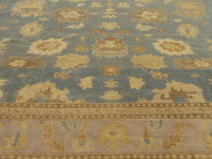 Turk Oushak Vegetable Dye Wash rug border detail