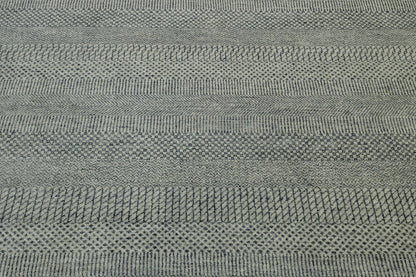 Gray 6'0" x 8'3" Modern Grass Design Hand knotted Wool/Silk Rug - Sku: W2080