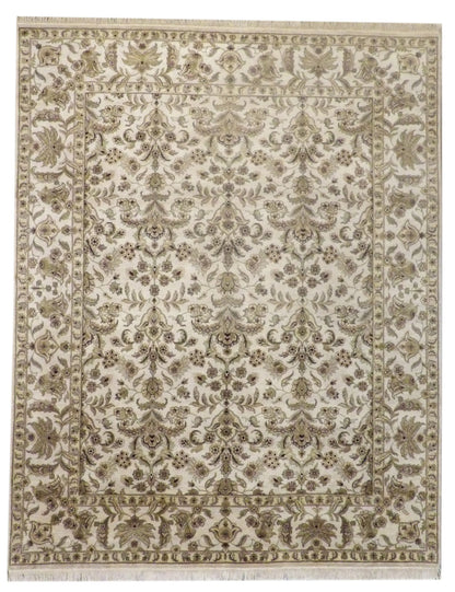 Fine Ziegler tie-dye hand-knotted wool rug in beige, full view