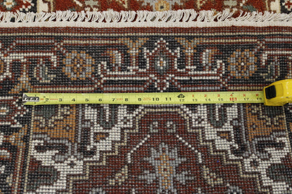 Tribal Indo Heriz rug corner detail
