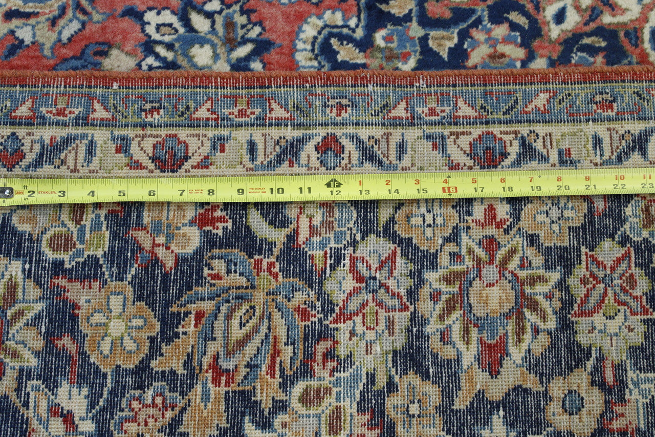 Close-up of wool pile, Blue & Red rug
