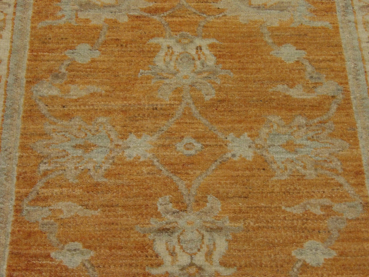Back of Wash Oushak Chobi hand-knotted rug