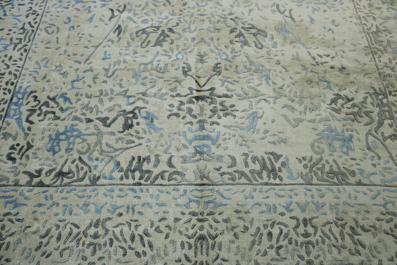 Oushak Ziegler rug border detail