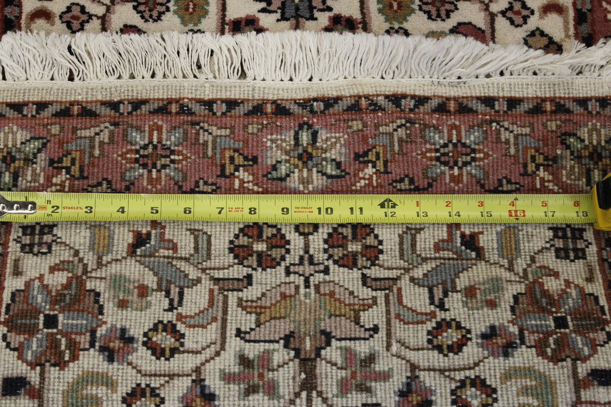 Traditional Indo Herati rug corner detail