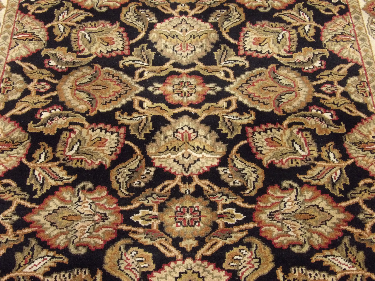 Back of Jaipur Kashan hand-knotted rug