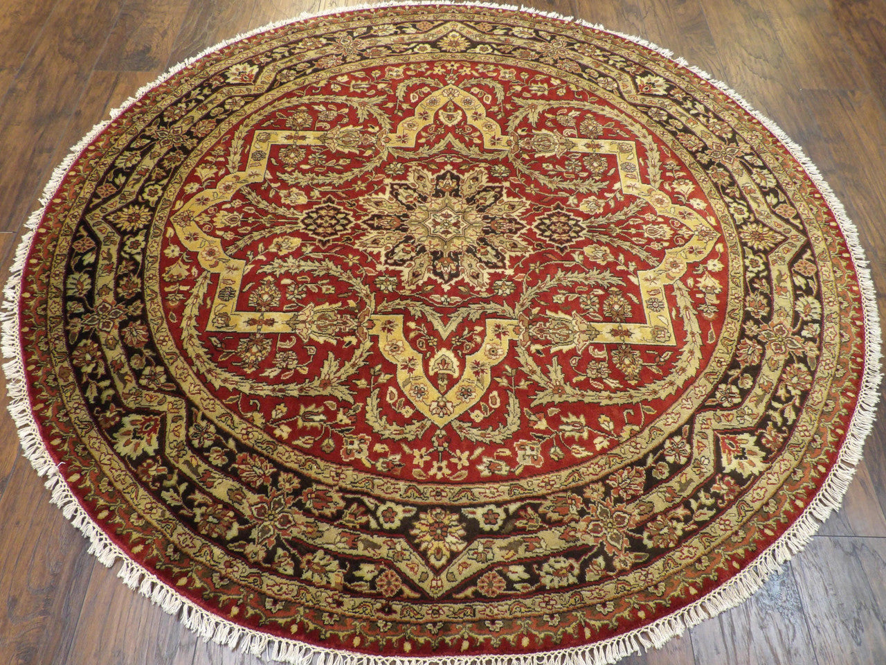 Back of hand-knotted Tabriz rug showing knot construction