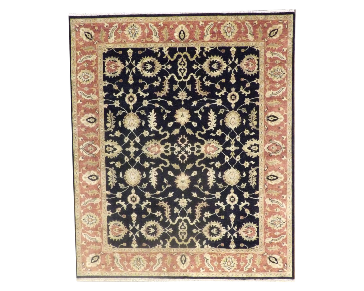 Antique hand-knotted wool rug in Black, 8'0" x 9'7", SKU w943