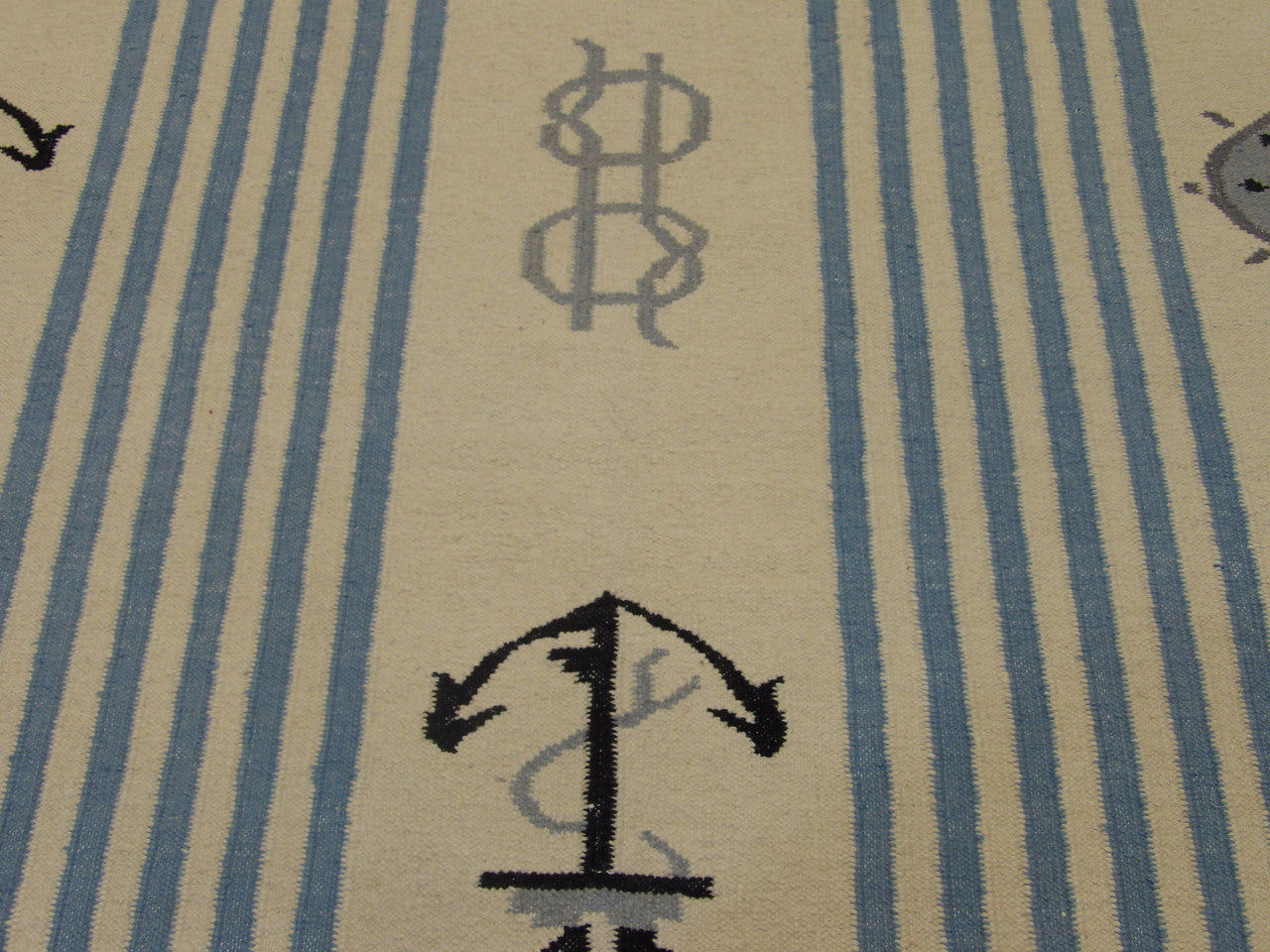 Coastal flatweave wool texture close-up