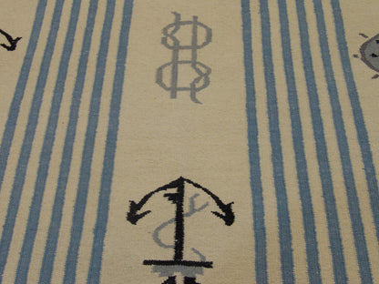 Coastal flatweave wool texture close-up