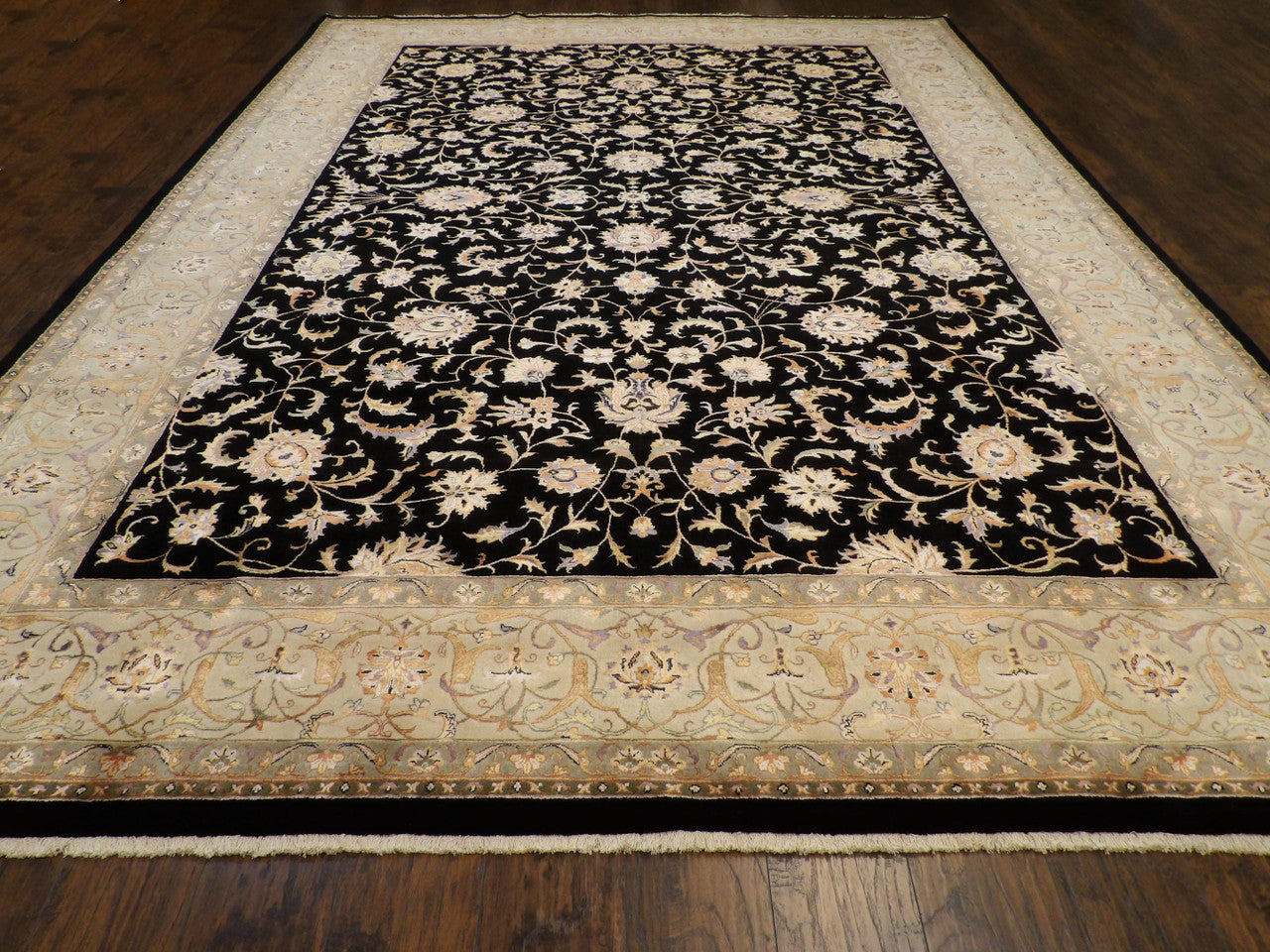 Back of Fine Persian Kashan hand-knotted rug