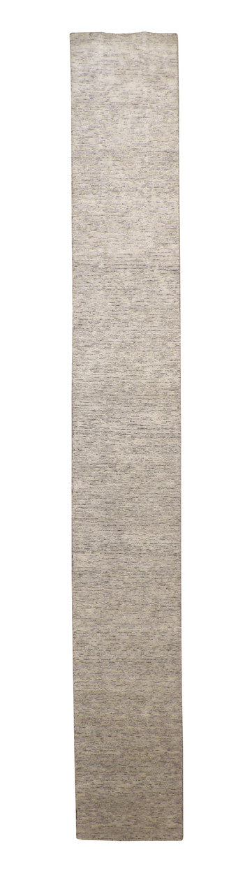 Traditional Tabriz hand-knotted wool rug in Gray & White, full view