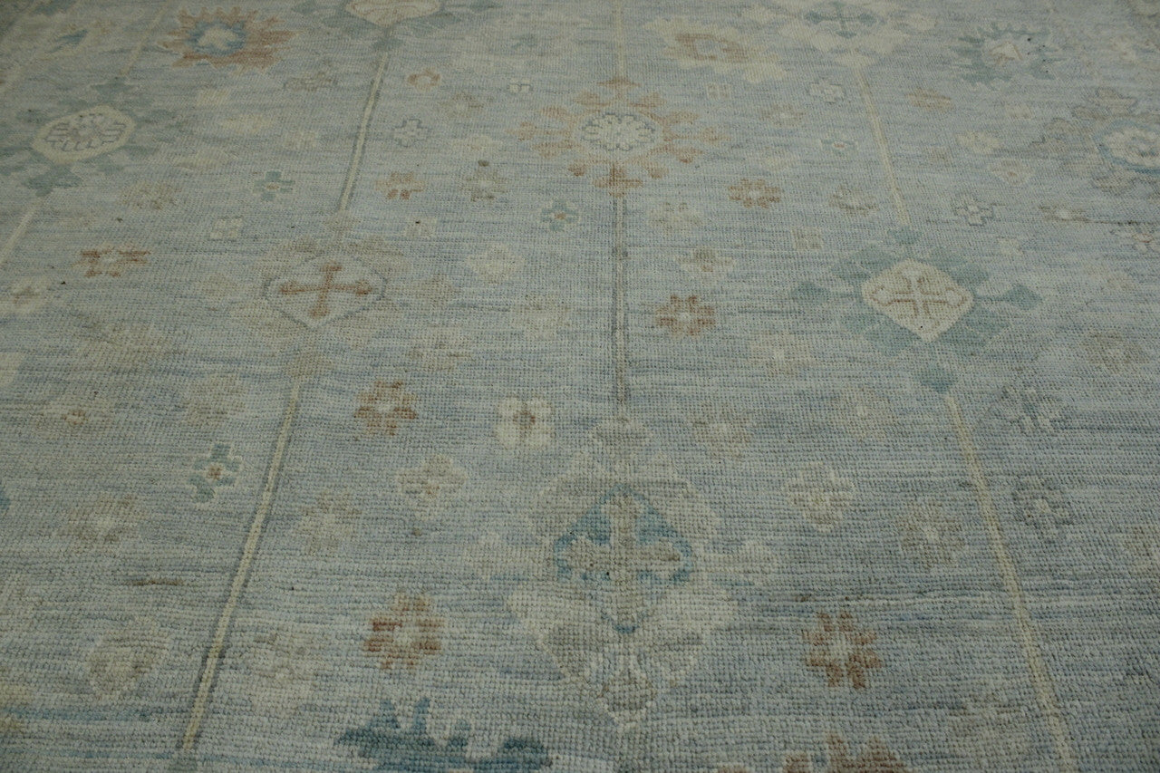 Oushak Wash Chobi rug corner detail