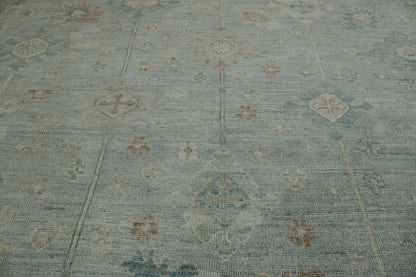 Oushak Wash Chobi rug corner detail