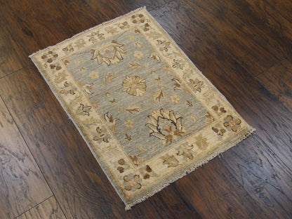 Beige 2'0" x 3'0" Oushak Chobie Natural dye Hand knotted Wool Rug - Sku: w345