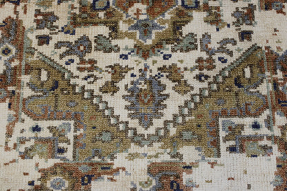 Back of Transitional Abstract Broken Design hand-knotted rug