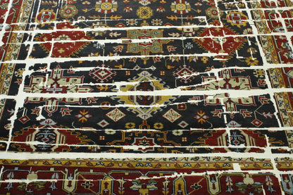 Full view of Transitional Kazak Broken Design rug