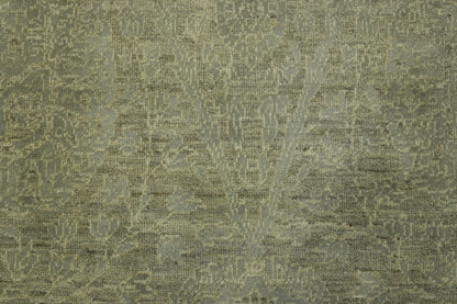 Blue, Beige & Gray Oushak Bamiyan Chobi rug in room setting