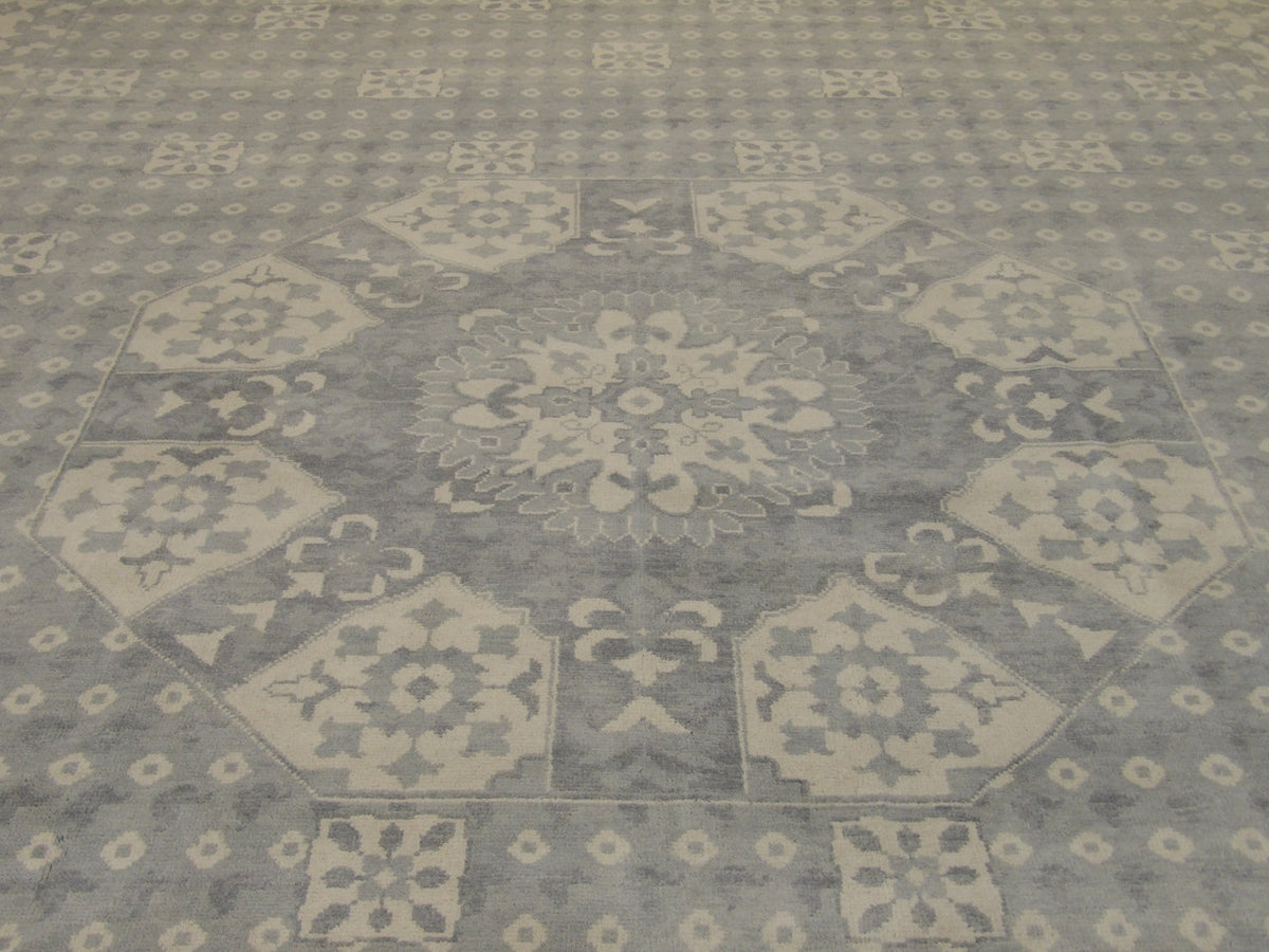 Back of Turk Oushak Wash hand-knotted rug